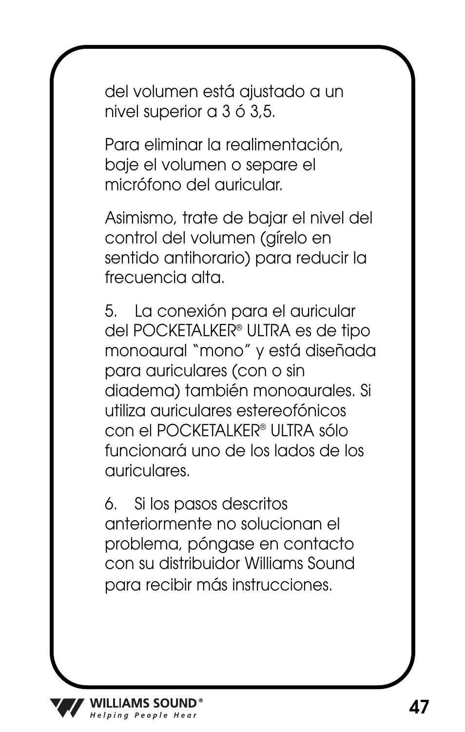 Williams Sound POCKETALKER PKT D1 User Manual | Page 47 / 80