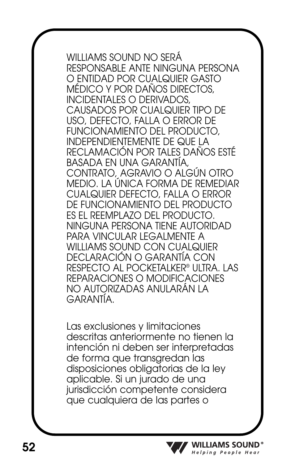 Williams Sound POCKETALKER PKT D1 User Manual | Page 52 / 80