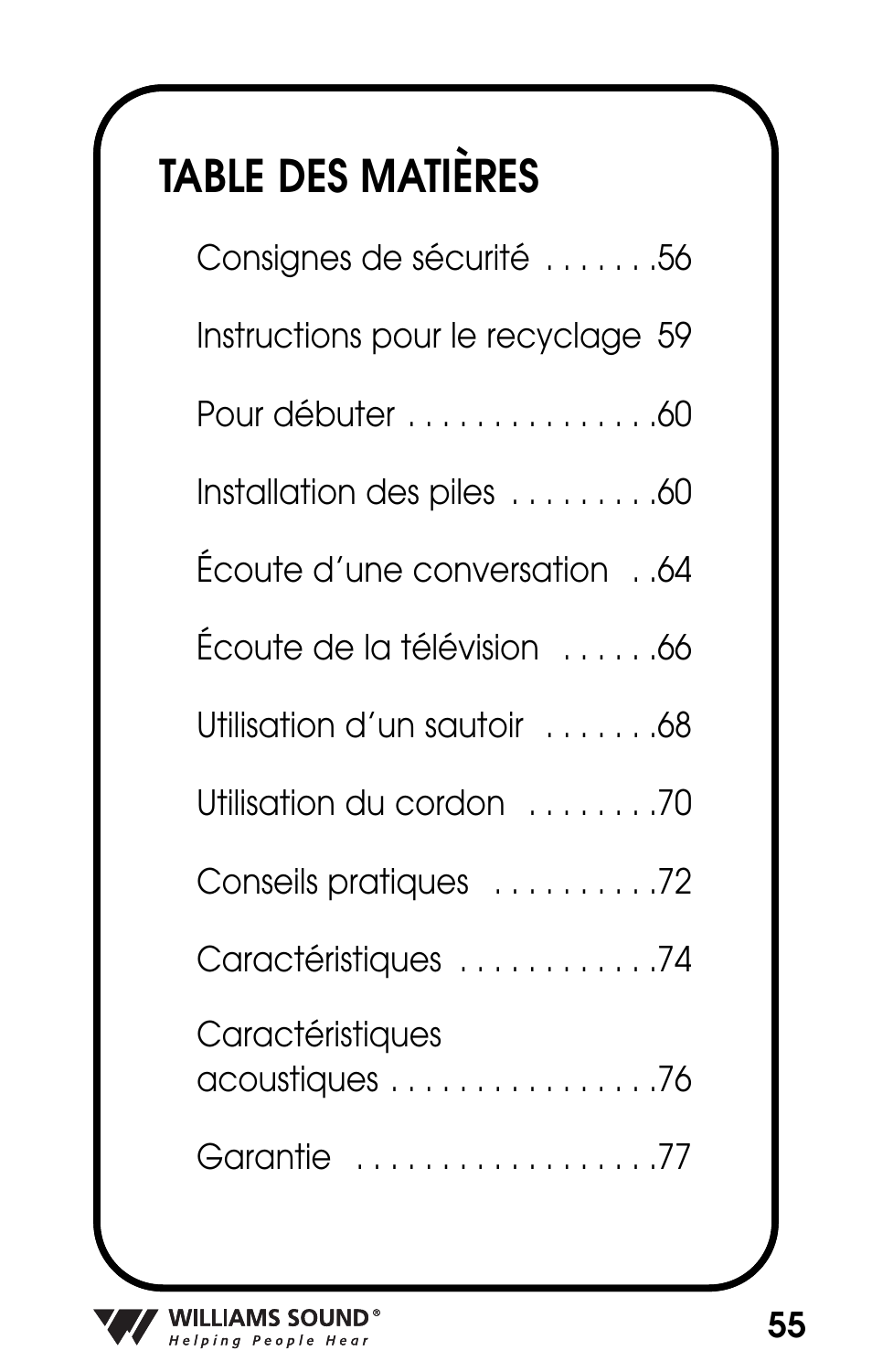 Williams Sound POCKETALKER PKT D1 User Manual | Page 55 / 80