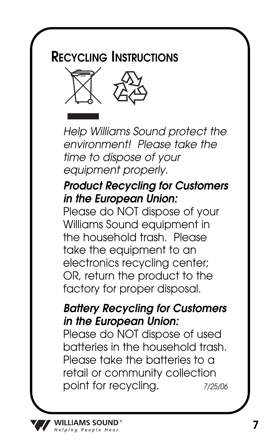 Williams Sound POCKETALKER PKT D1 User Manual | Page 7 / 80