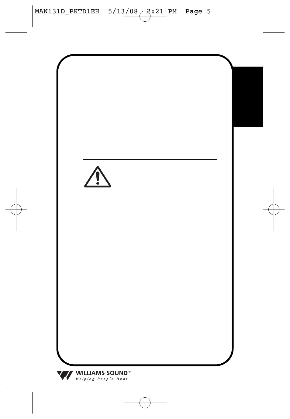 Caution | Williams Sound PKT D1 User Manual | Page 5 / 80