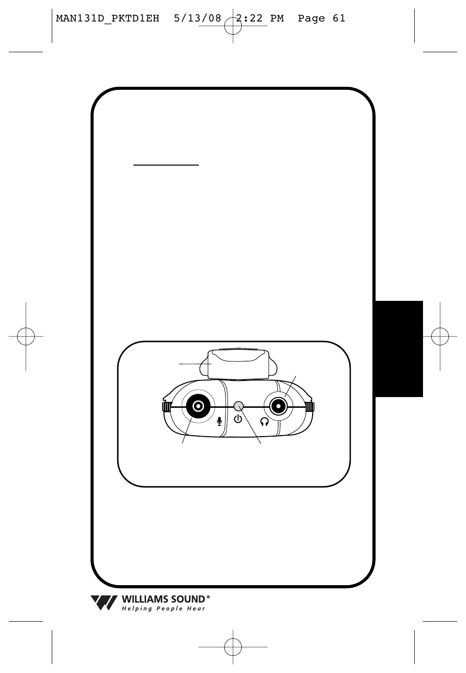 Pocketalker, Ultra : vue du dessus | Williams Sound PKT D1 User Manual | Page 61 / 80