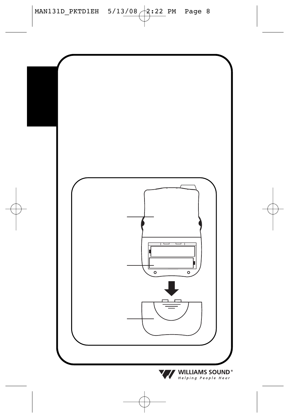 Ultra. 2. press 2 aaa disposable batteries | Williams Sound PKT D1 User Manual | Page 8 / 80