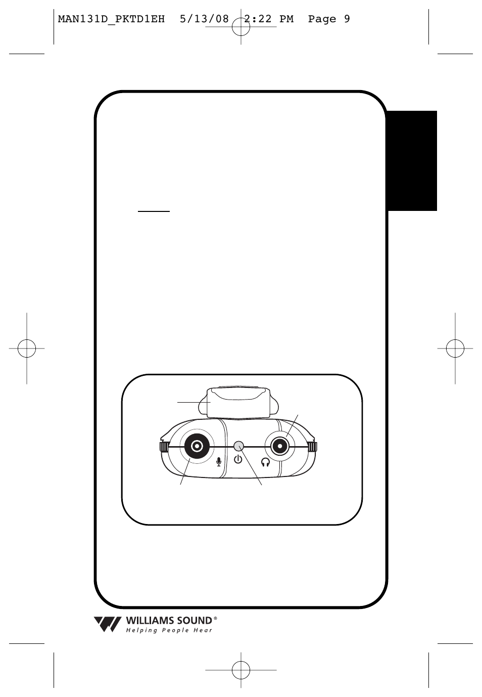 Pocketalker, Ultra: top view | Williams Sound PKT D1 User Manual | Page 9 / 80