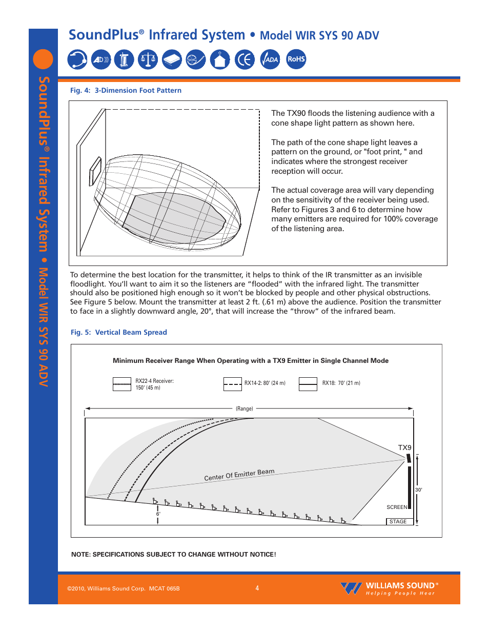 Soundplus, Infrared system | Williams Sound SoundPlus Infrared System WIR SYS 90 PRO User Manual | Page 4 / 10