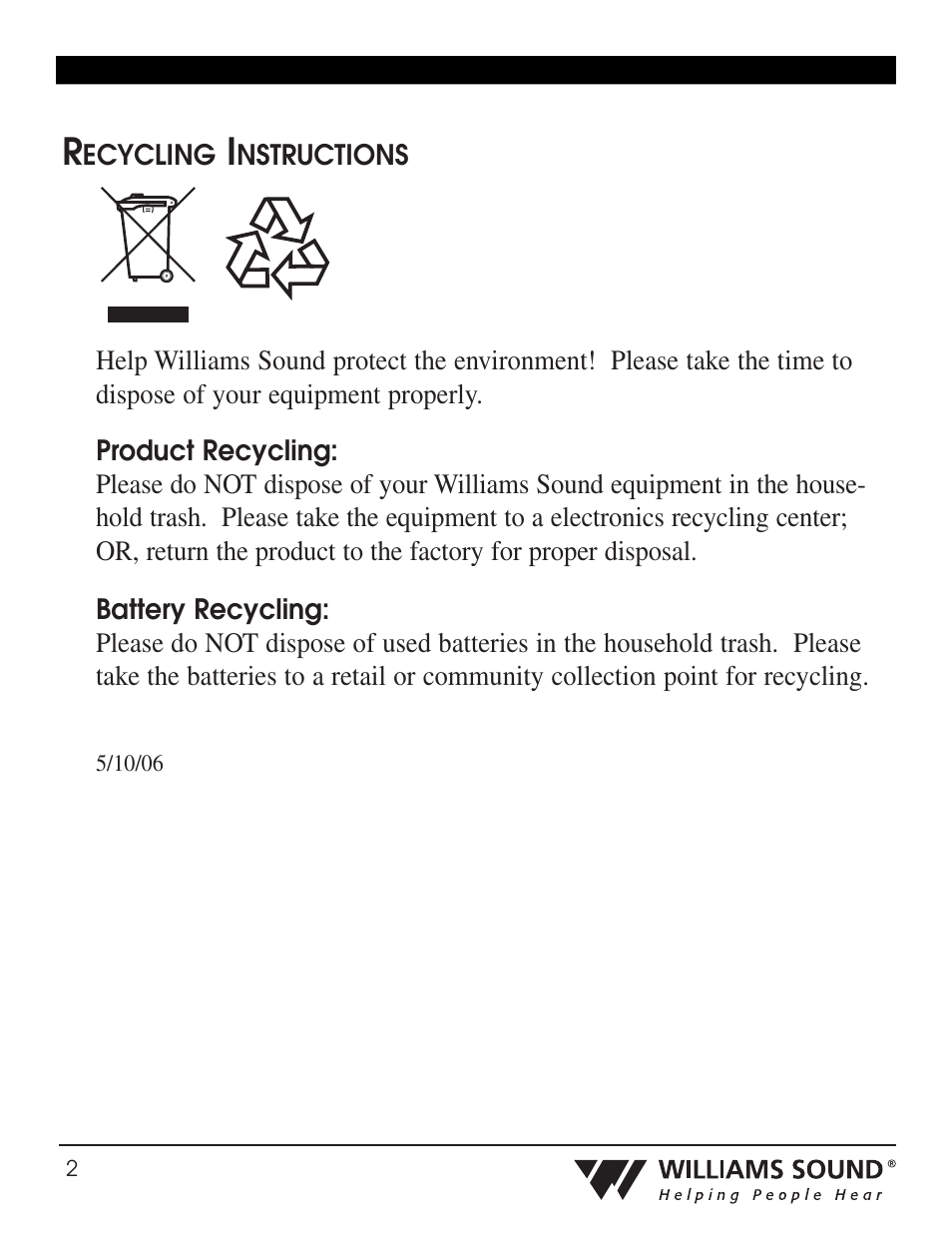 Williams Sound WIR RX14 User Manual | Page 2 / 6