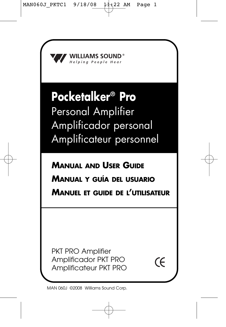 Williams Sound Personal Amplifier User Manual | 116 pages