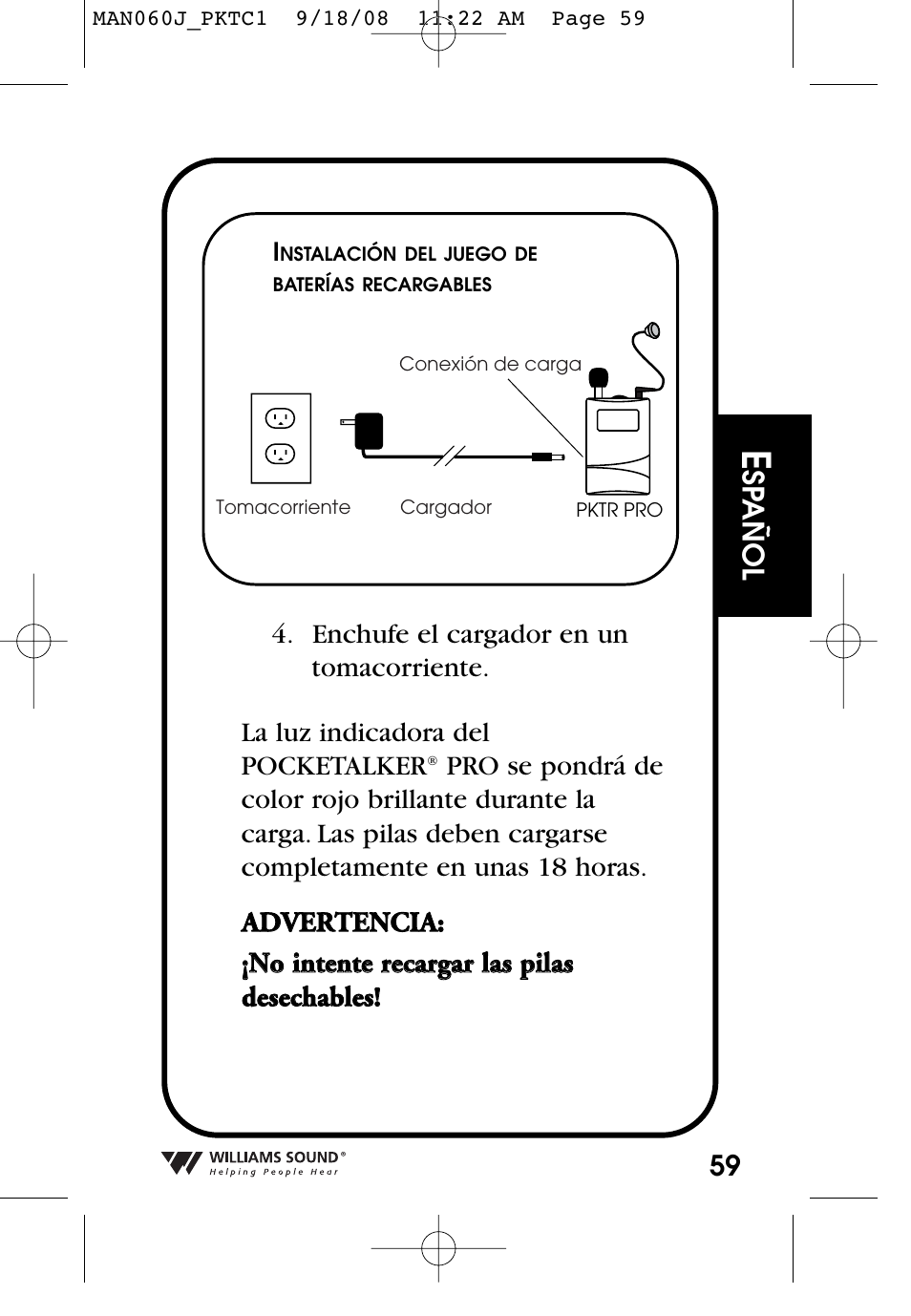 Williams Sound Personal Amplifier User Manual | Page 59 / 116