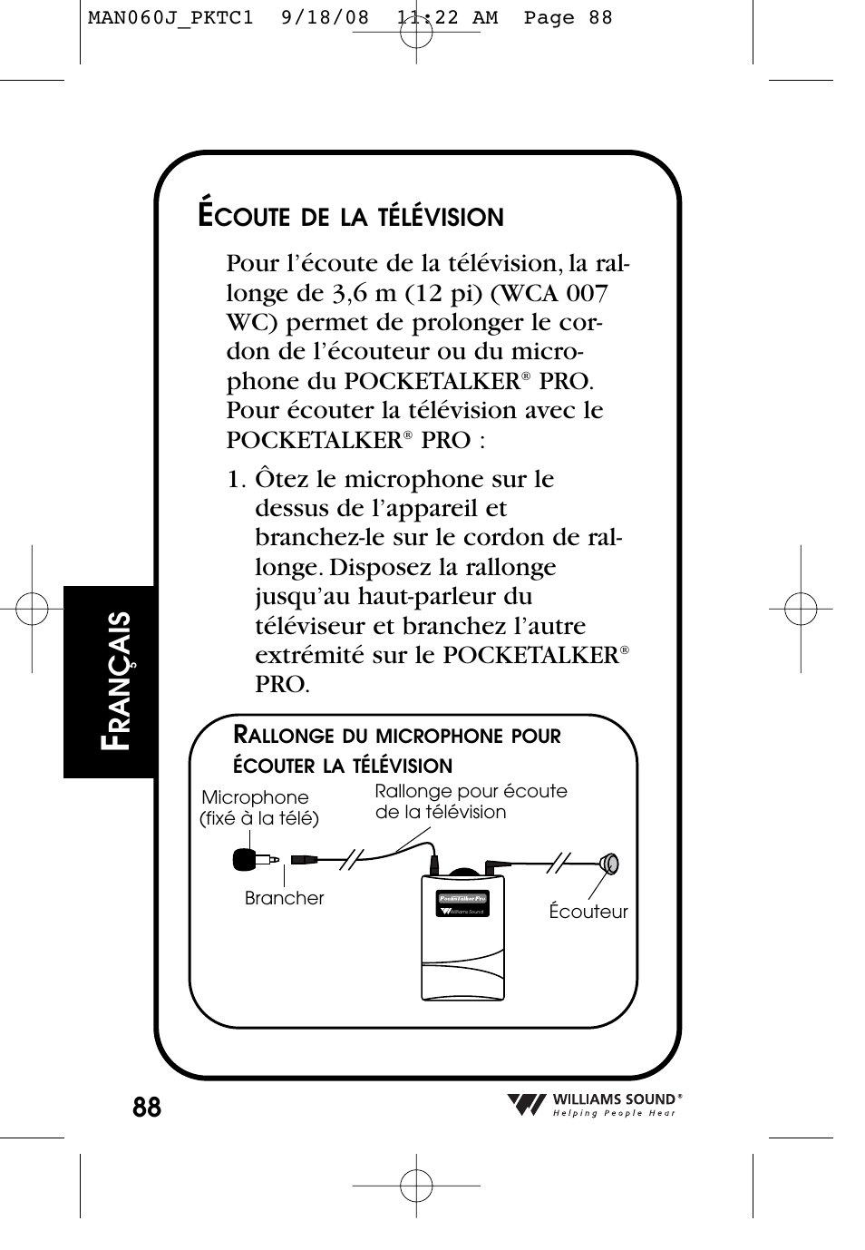 Rançais | Williams Sound Personal Amplifier User Manual | Page 88 / 116