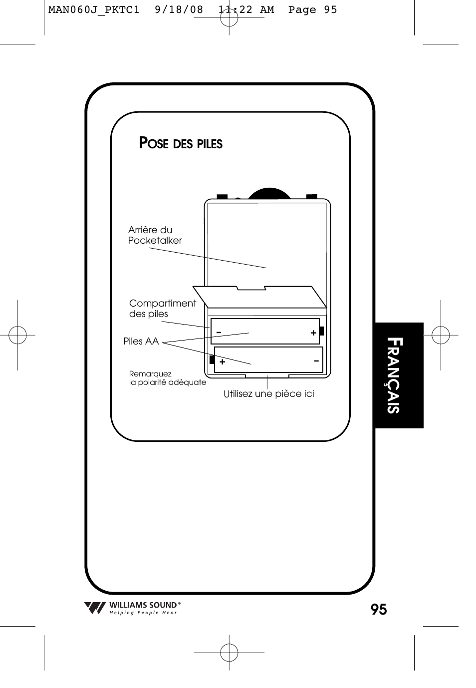 Rançais | Williams Sound Personal Amplifier User Manual | Page 95 / 116