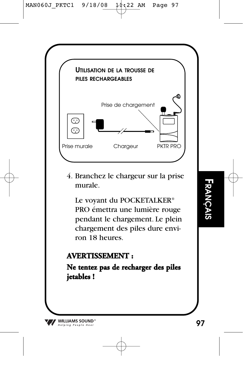 Williams Sound Personal Amplifier User Manual | Page 97 / 116