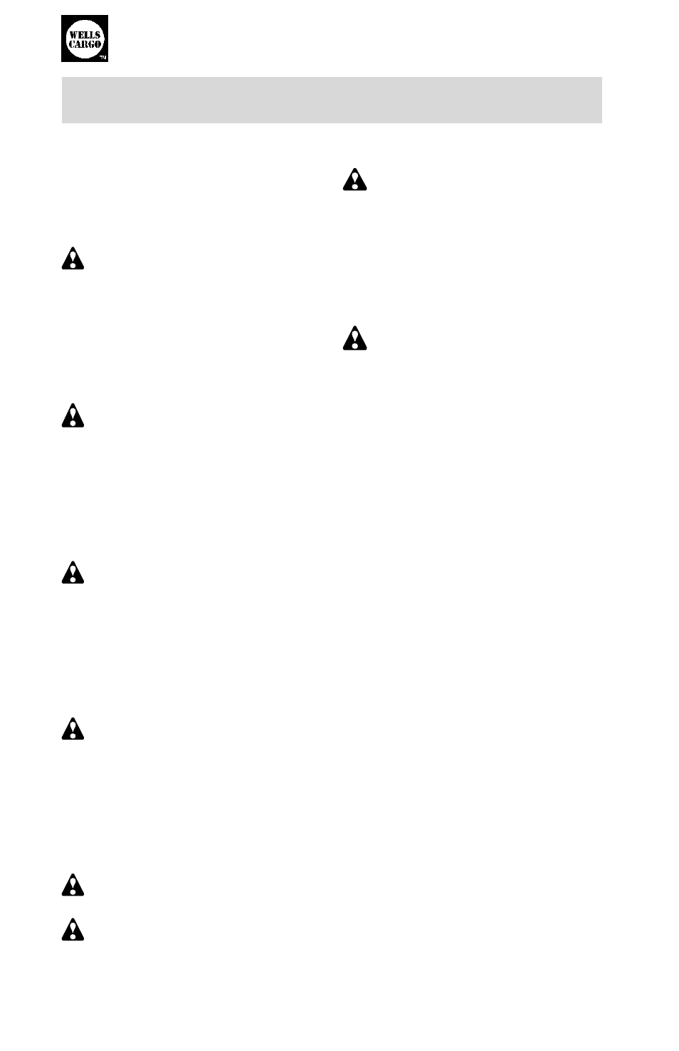Wells cargo, Misc. information, Owner’s manual | Wells Fargo Automobile Accessories User Manual | Page 26 / 28