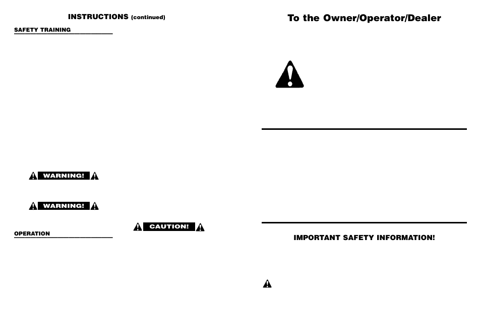 Important safety information, Instructions, Understand signal words | Continued), Caution, Warning, Safety training, Operation | Worksaver PLR-48 User Manual | Page 11 / 15