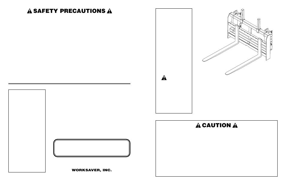 Worksaver PALLET FORK PF-448 User Manual | 20 pages