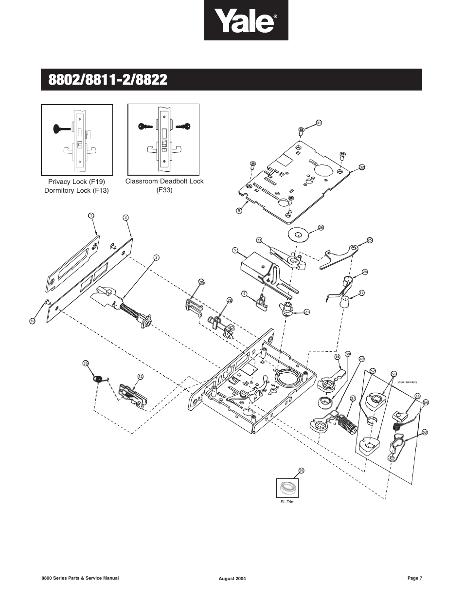 Yale MORTISE 8800 SERIES User Manual | Page 7 / 54