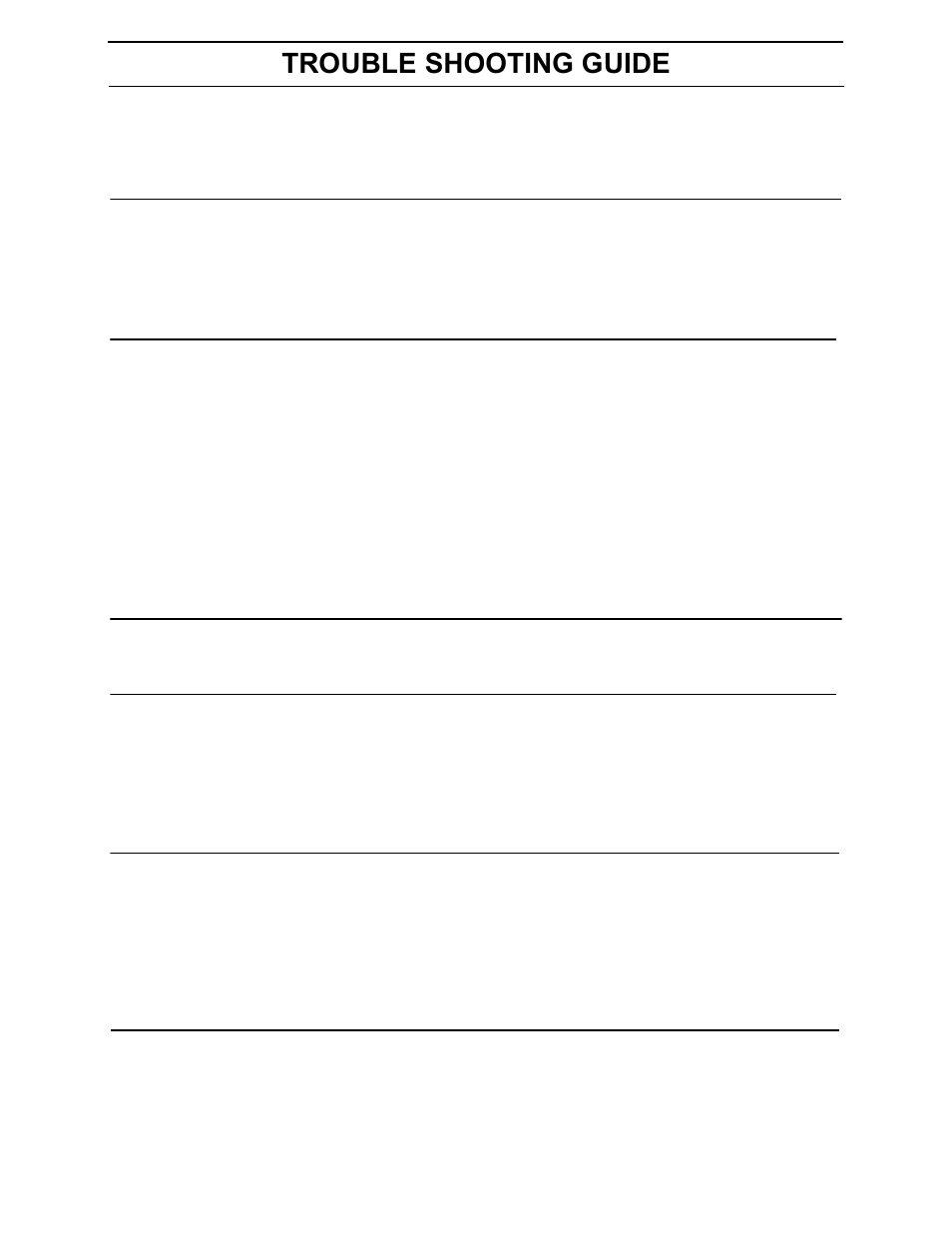 Trouble shooting guide | Yazoo/Kees 968999701/ZEKH52240 User Manual | Page 62 / 80