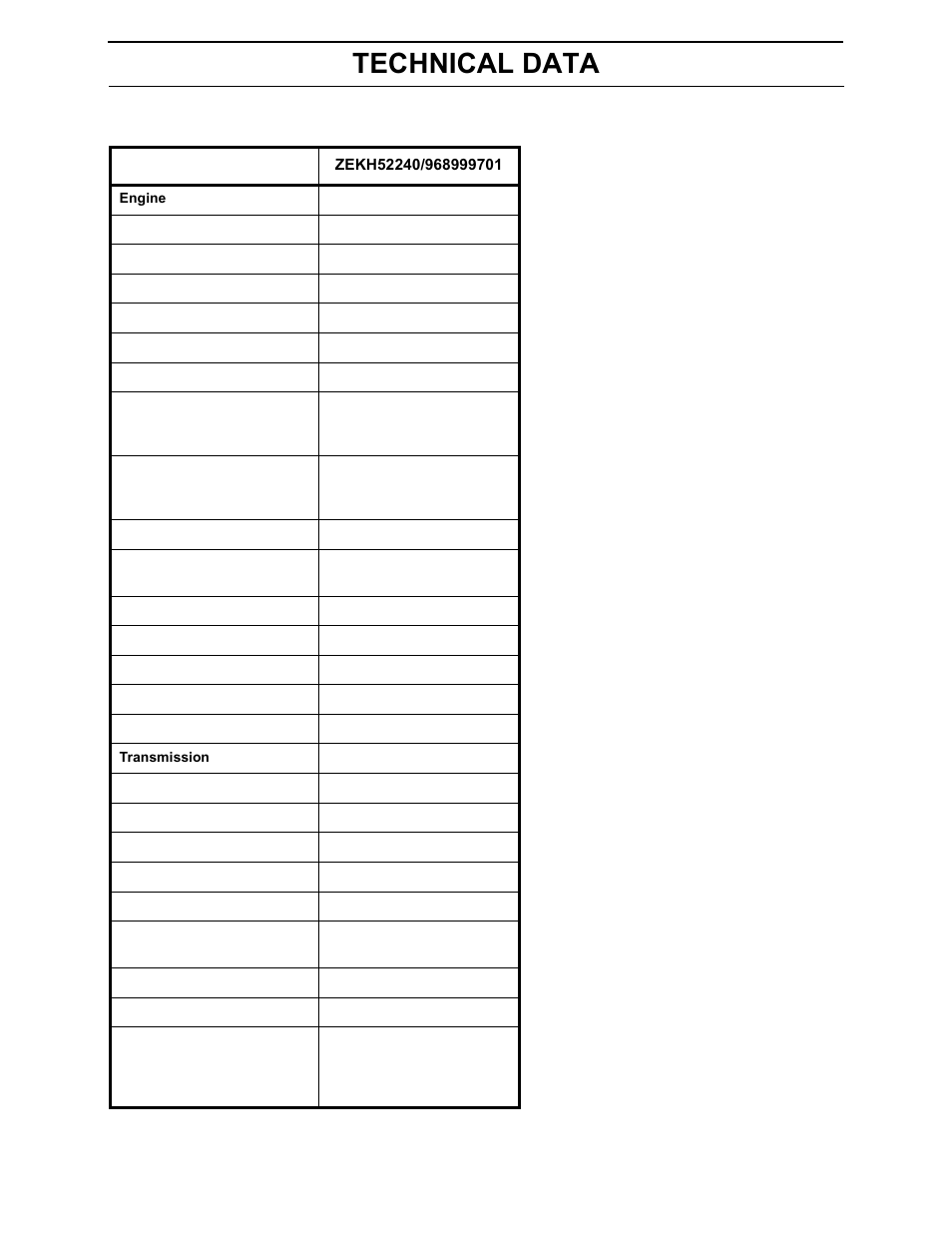 Technical data | Yazoo/Kees 968999701/ZEKH52240 User Manual | Page 68 / 80