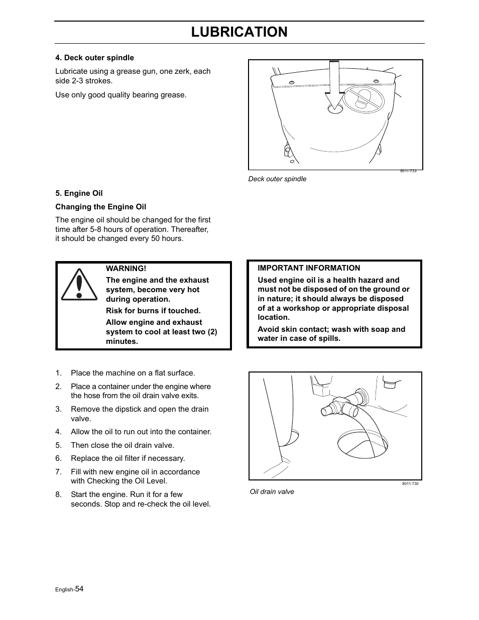 Lubrication | Yazoo/Kees ZEKW42170 User Manual | Page 56 / 80