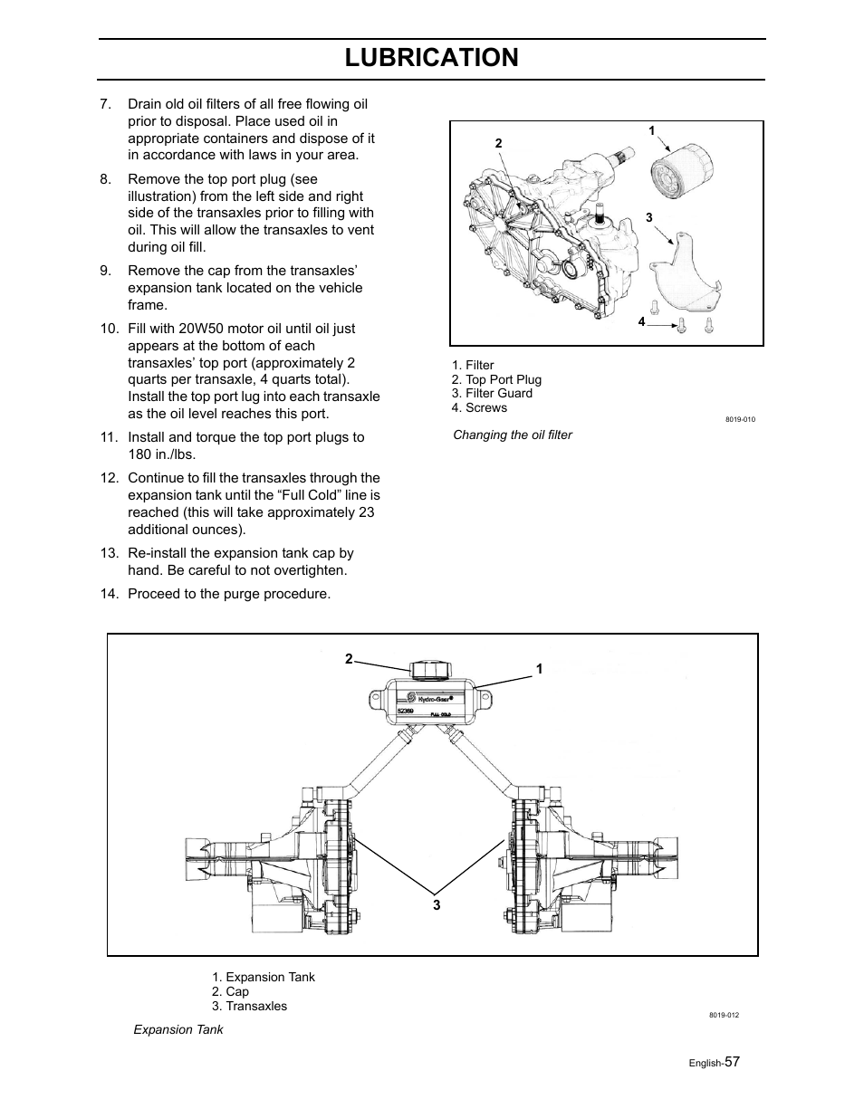 Lubrication | Yazoo/Kees ZEKW42170 User Manual | Page 59 / 80