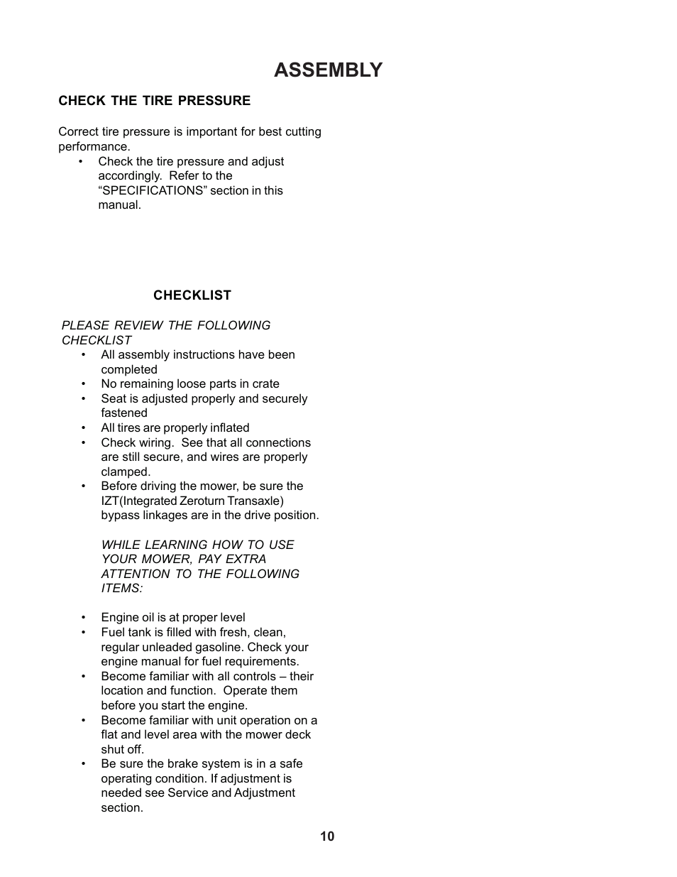 Assembly | Yazoo/Kees ZCBI48180 User Manual | Page 10 / 34