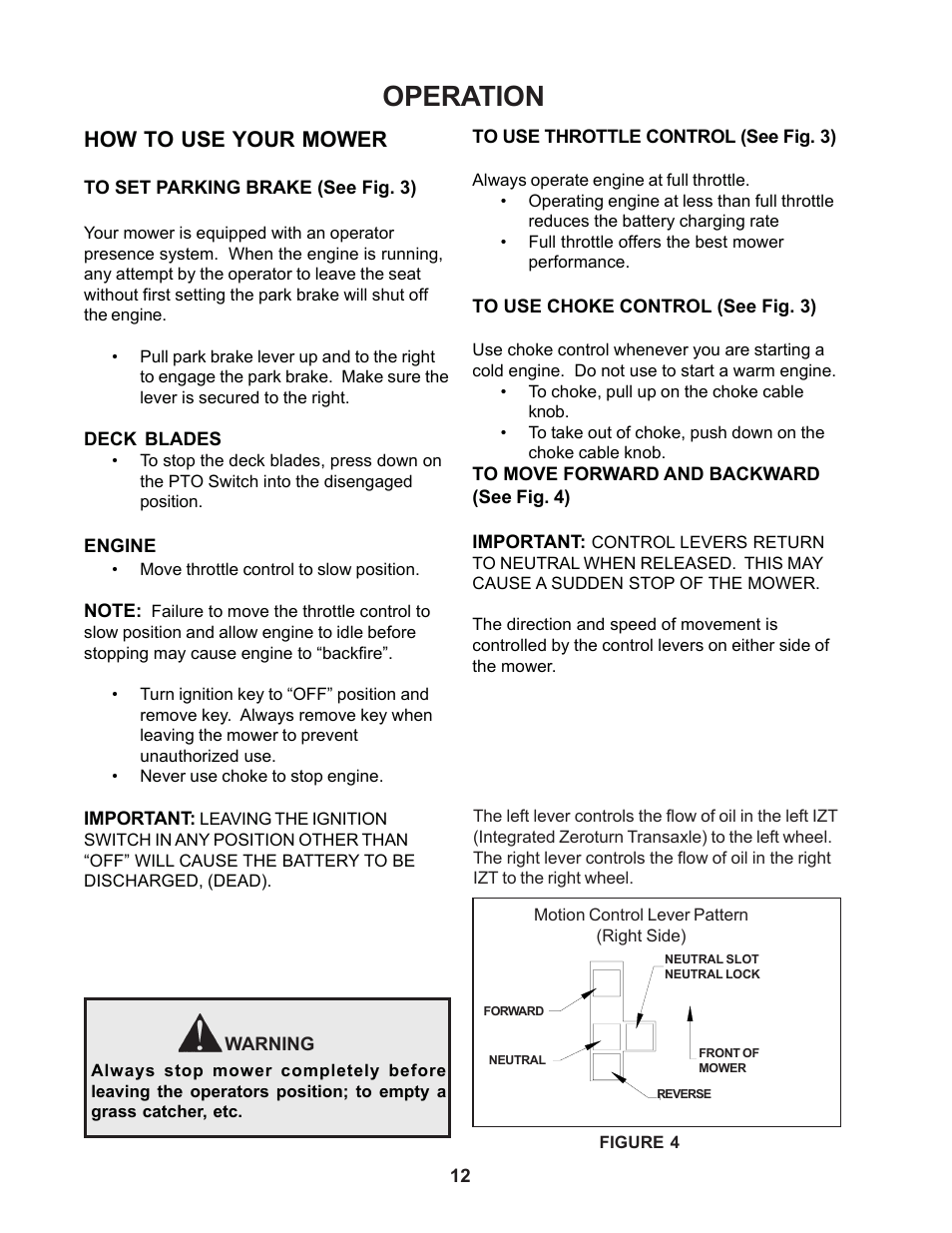 Operation, How to use your mower | Yazoo/Kees ZCBI48180 User Manual | Page 12 / 34