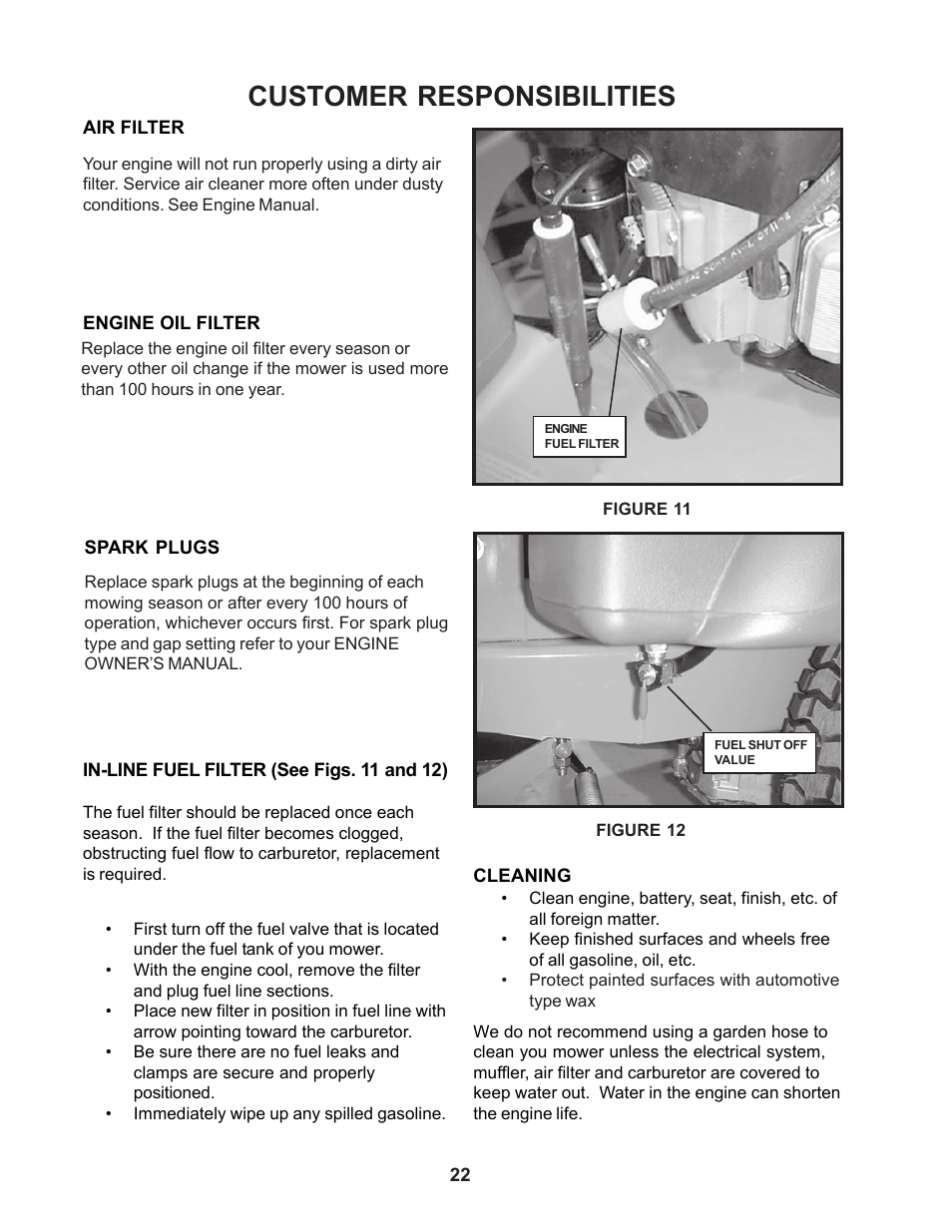 Customer responsibilities | Yazoo/Kees ZCBI48180 User Manual | Page 22 / 34