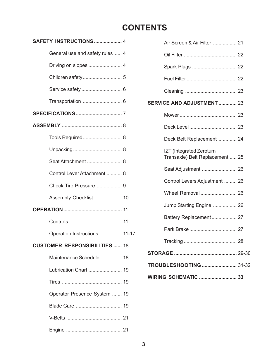 Yazoo/Kees ZCBI48180 User Manual | Page 3 / 34