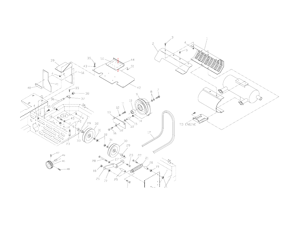 Engine deck assembly (kohler) | Yazoo/Kees ZKHP52233 User Manual | Page 14 / 26