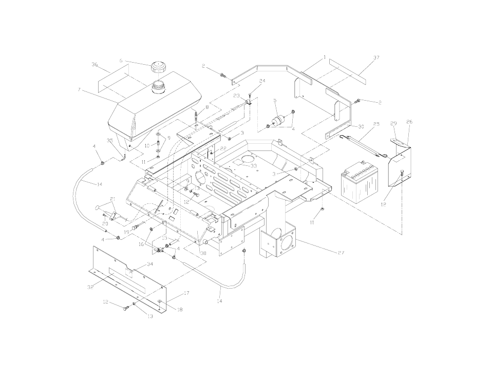 Rear frame assembly | Yazoo/Kees ZKHP52233 User Manual | Page 6 / 26