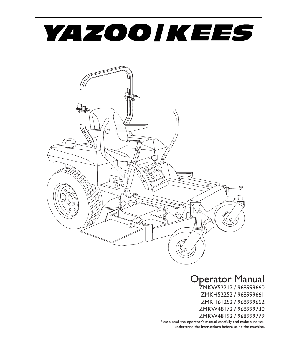 Yazoo/Kees ZMKW48172 User Manual | 68 pages