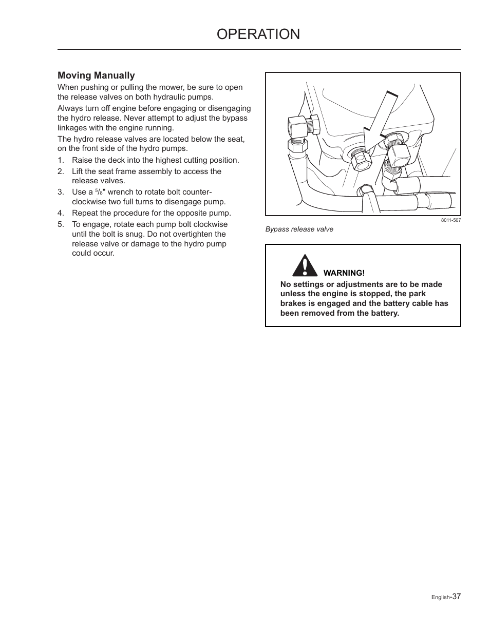 Moving manually, Operation | Yazoo/Kees ZMKW48172 User Manual | Page 37 / 68