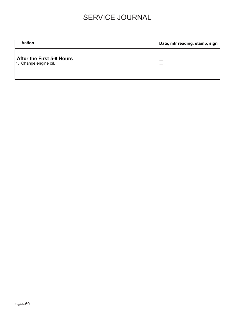 Service journal | Yazoo/Kees ZMKW48172 User Manual | Page 60 / 68