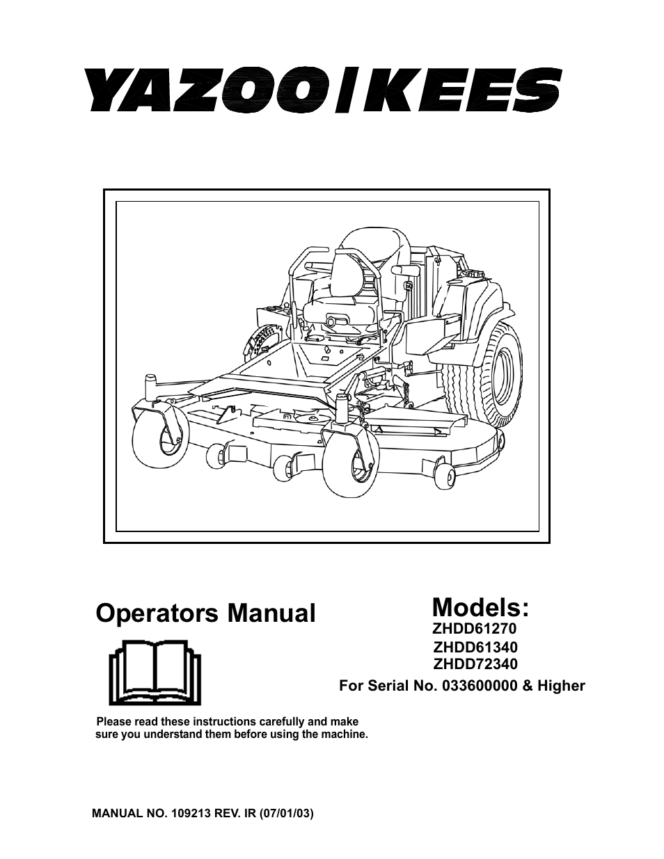 Yazoo/Kees ZHDD61270 User Manual | 64 pages