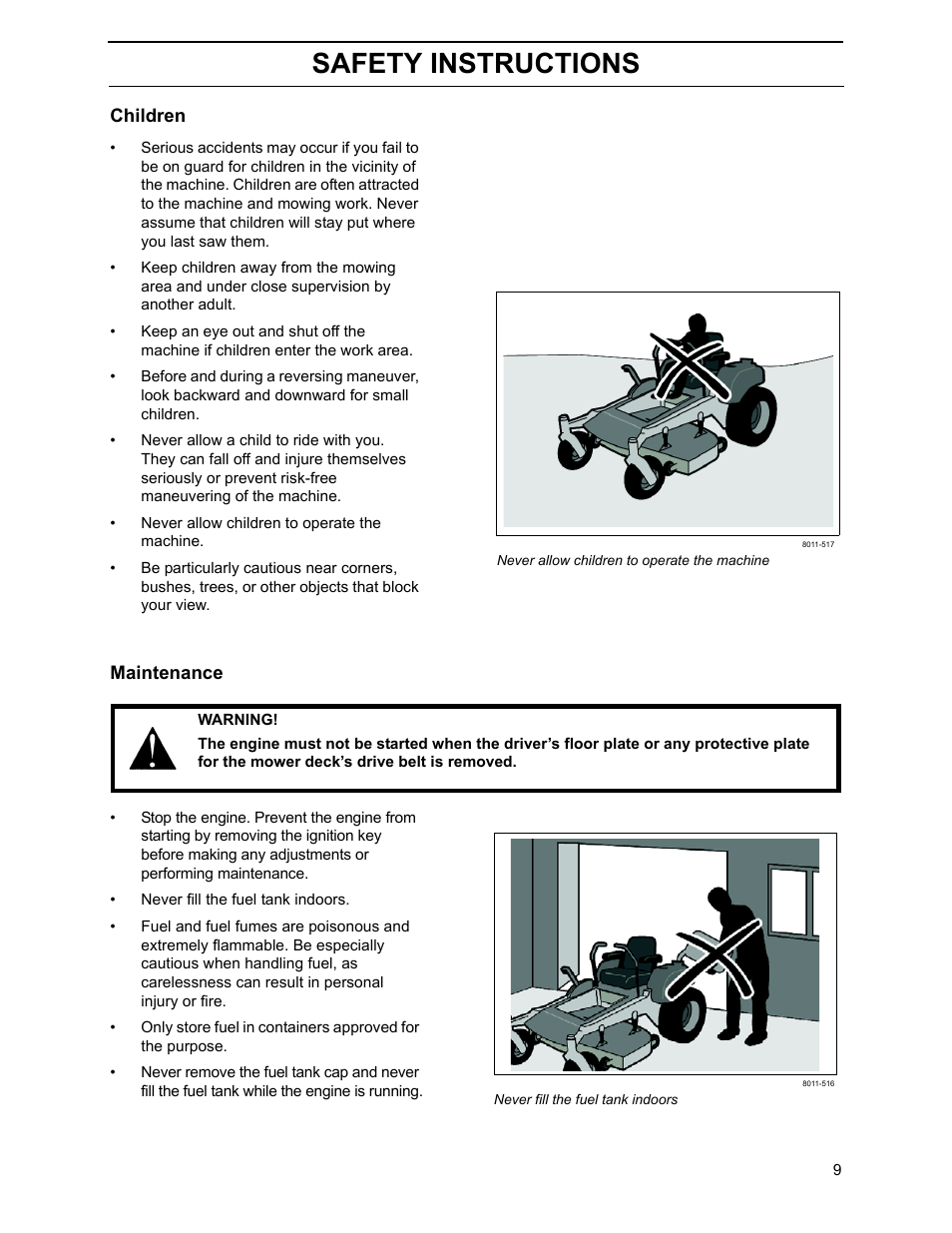 Children, Maintenance, Safety instructions | Yazoo/Kees ZHDD61270 User Manual | Page 11 / 64