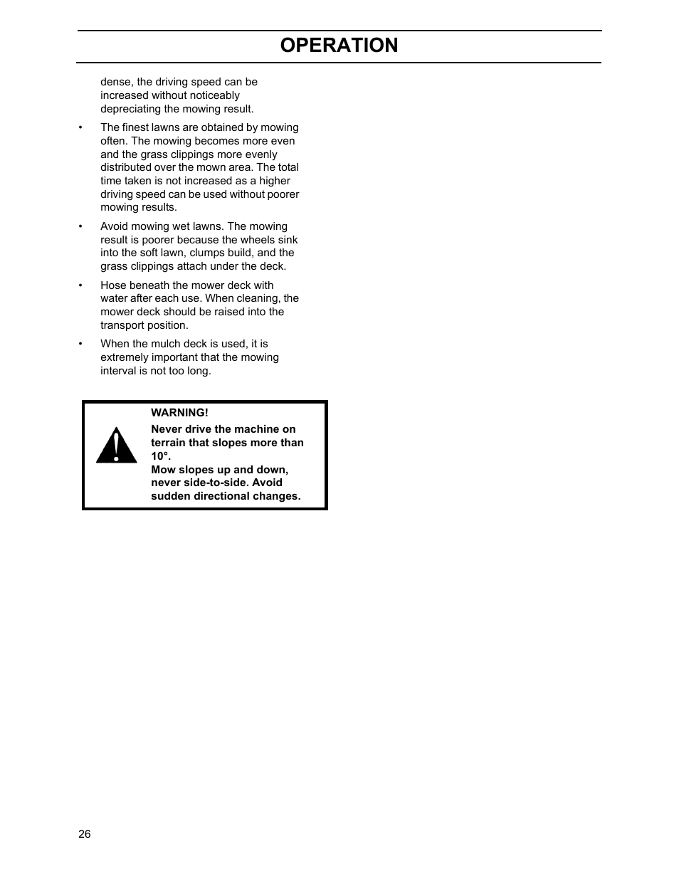 Operation | Yazoo/Kees ZHDD61270 User Manual | Page 28 / 64