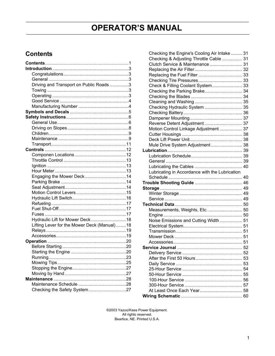 Yazoo/Kees ZHDD61270 User Manual | Page 3 / 64
