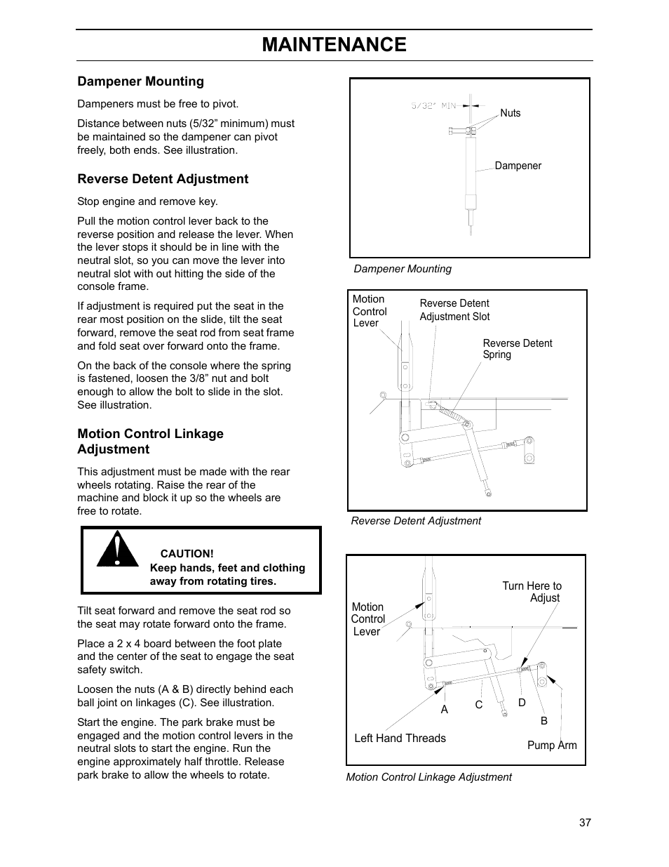 Maintenance | Yazoo/Kees ZHDD61270 User Manual | Page 39 / 64