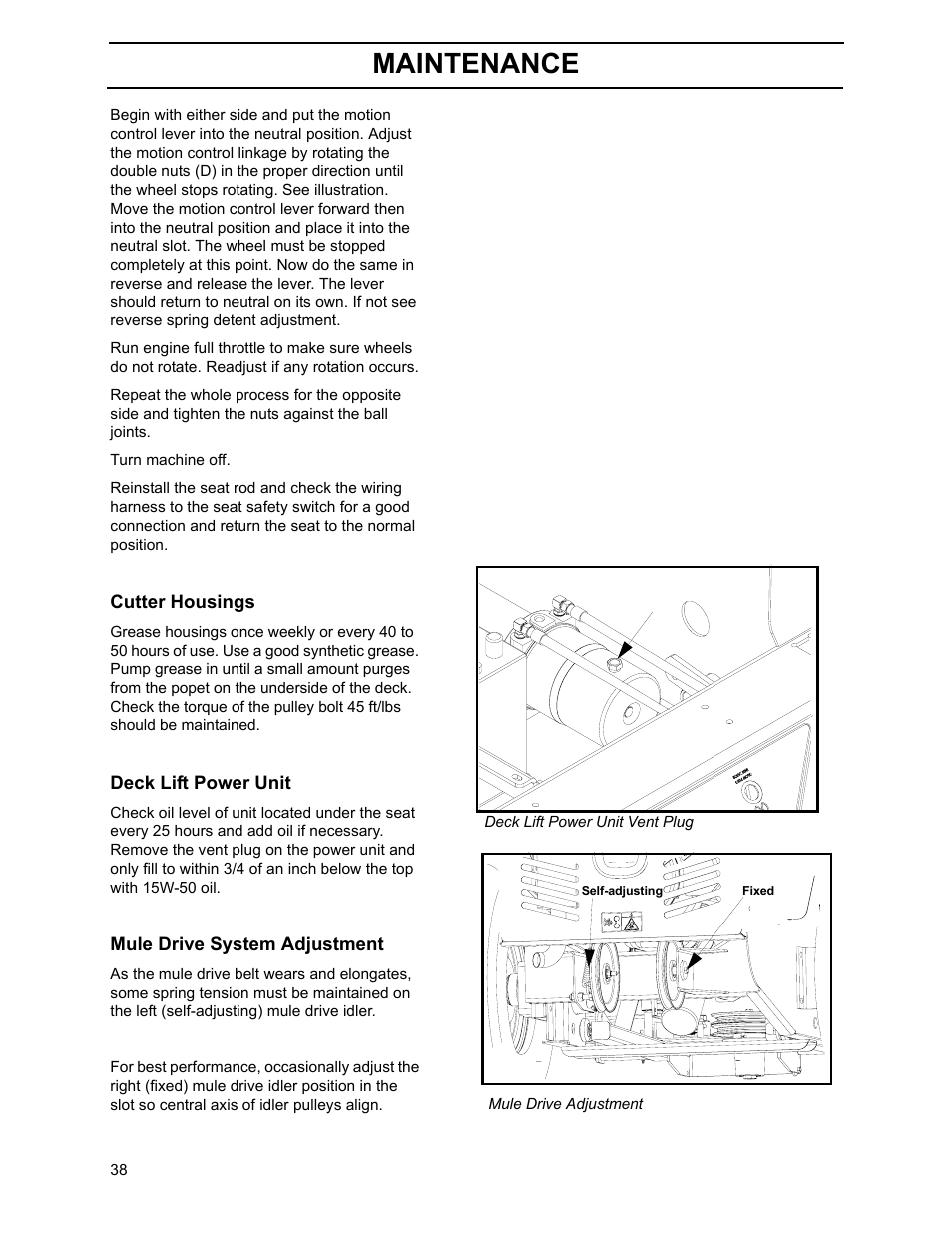 Maintenance | Yazoo/Kees ZHDD61270 User Manual | Page 40 / 64