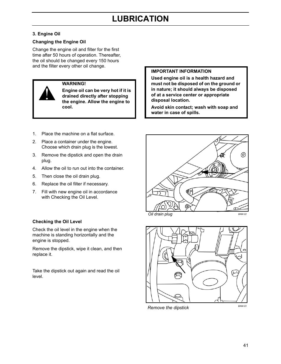 Lubrication | Yazoo/Kees ZHDD61270 User Manual | Page 43 / 64