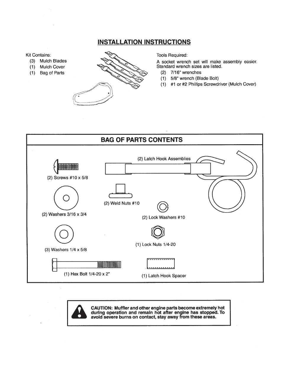 Yazoo/Kees Mulch Kit Consumer 48" User Manual | 3 pages