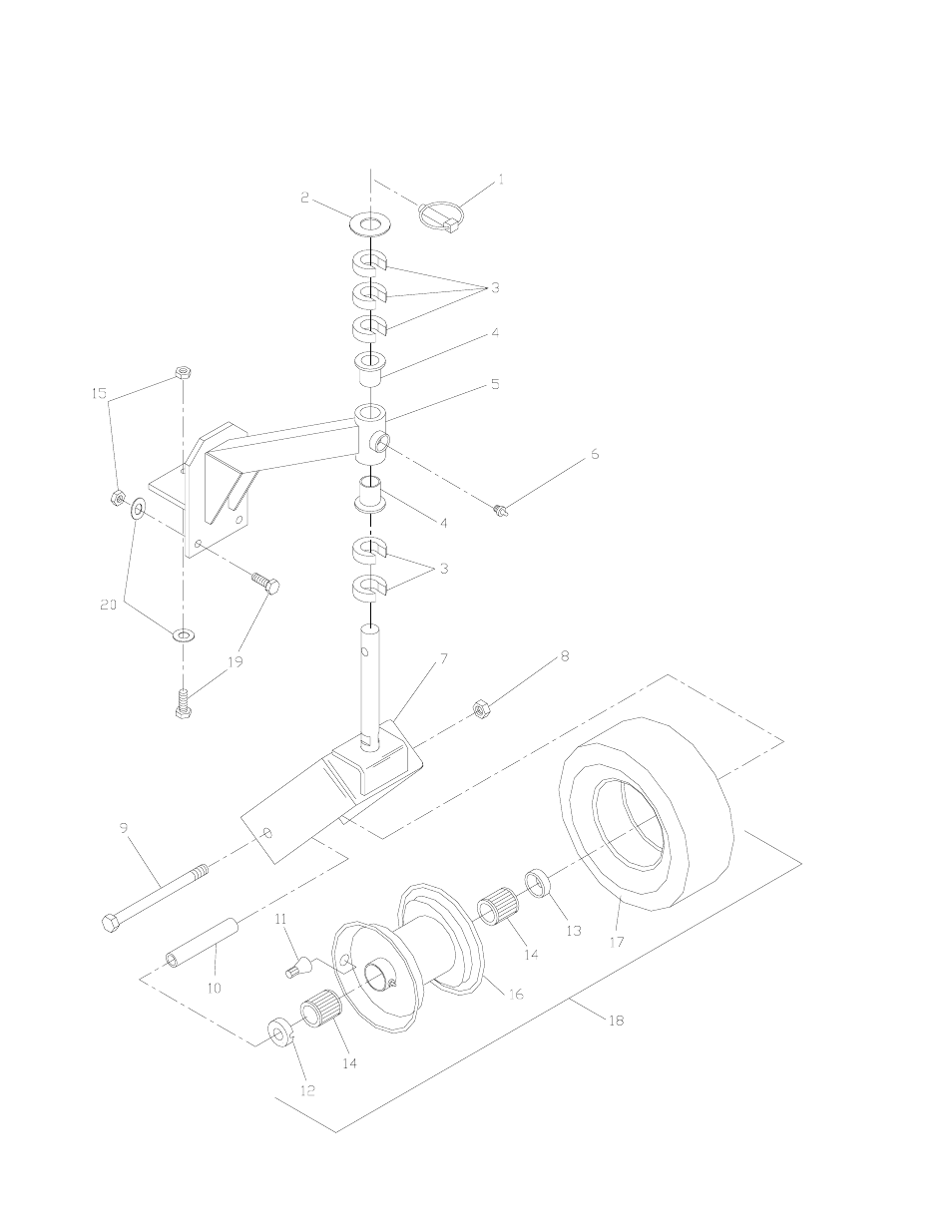 Front caster | Yazoo/Kees KKW36132 User Manual | Page 20 / 26
