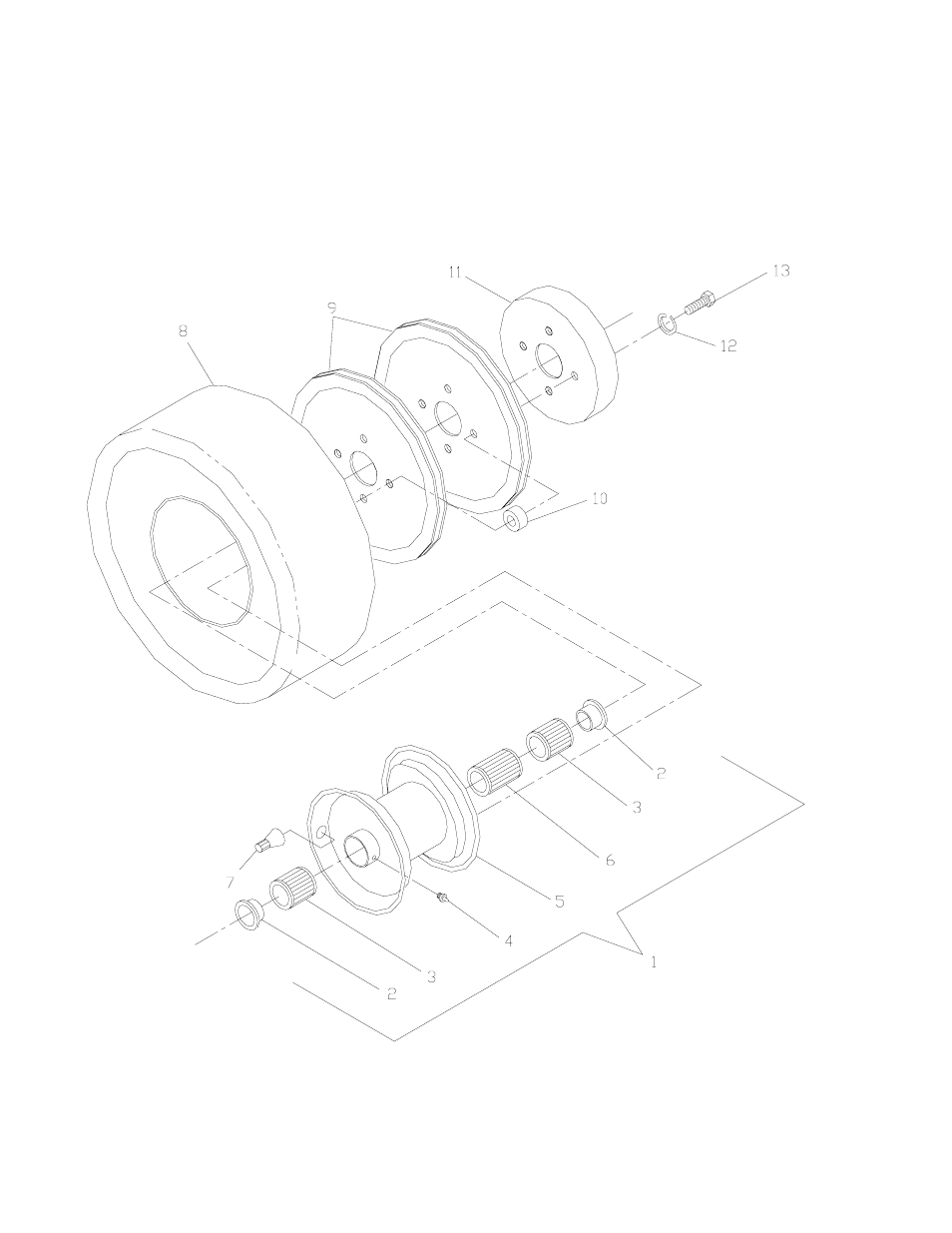 Traction wheel assembly, models 36" & 48, Traction wheel assembly 36" & 48" models | Yazoo/Kees KKW36132 User Manual | Page 8 / 26
