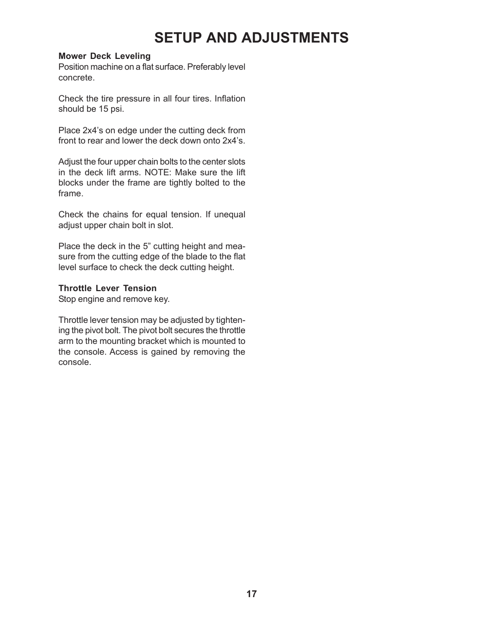 Setup and adjustments | Yazoo/Kees ZMKW48171  EN User Manual | Page 17 / 30