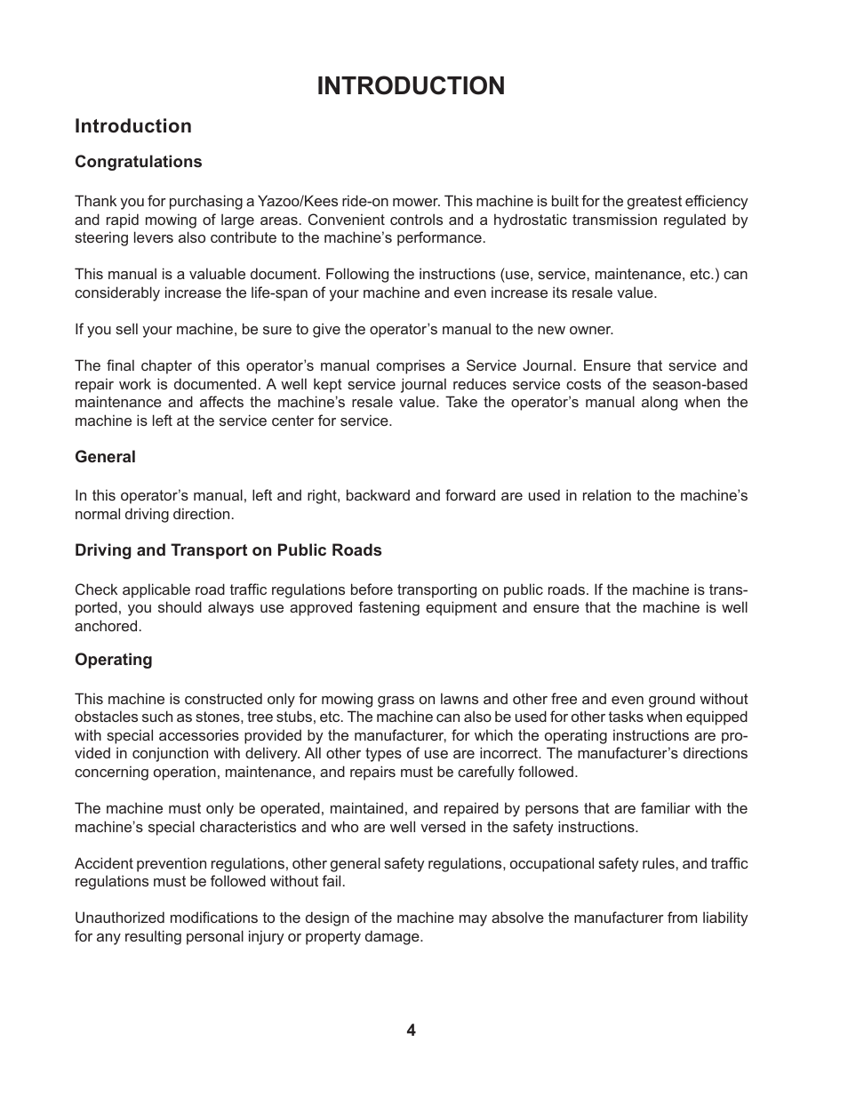 Introduction | Yazoo/Kees ZMKW48171  EN User Manual | Page 4 / 30