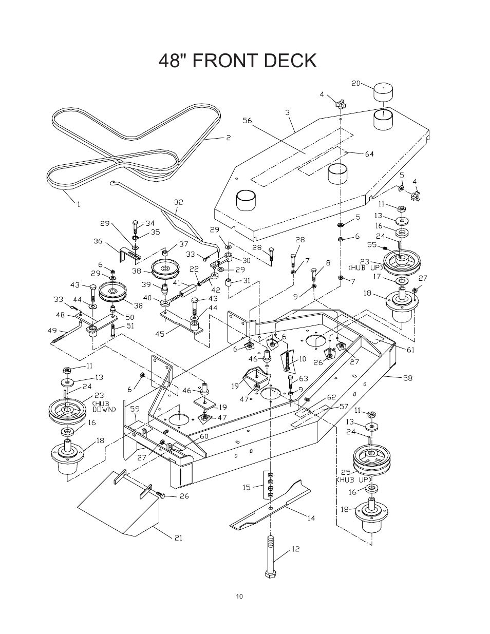 48" front deck | Yazoo/Kees KHKW48171 User Manual | Page 10 / 24