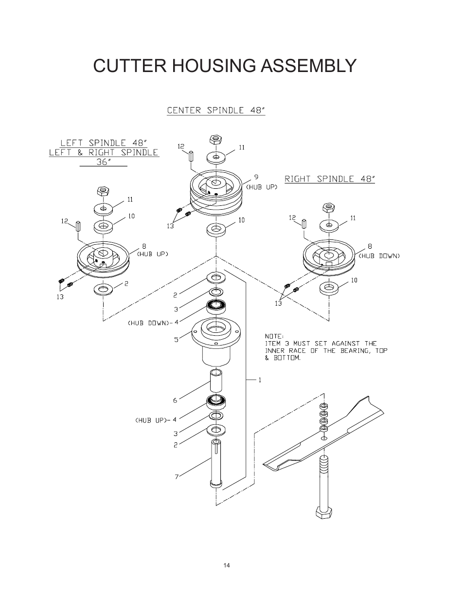 Cutter housing assembly | Yazoo/Kees KHKW48171 User Manual | Page 14 / 24