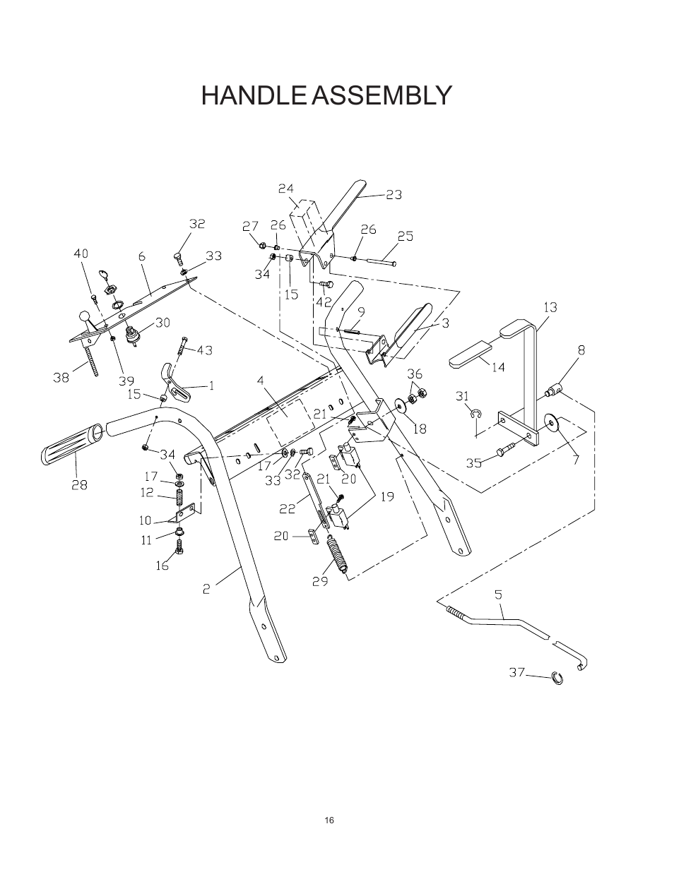 Handle assembly | Yazoo/Kees KHKW48171 User Manual | Page 16 / 24