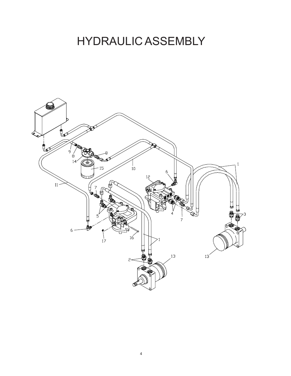 Hydraulic assembly | Yazoo/Kees KHKW48171 User Manual | Page 4 / 24