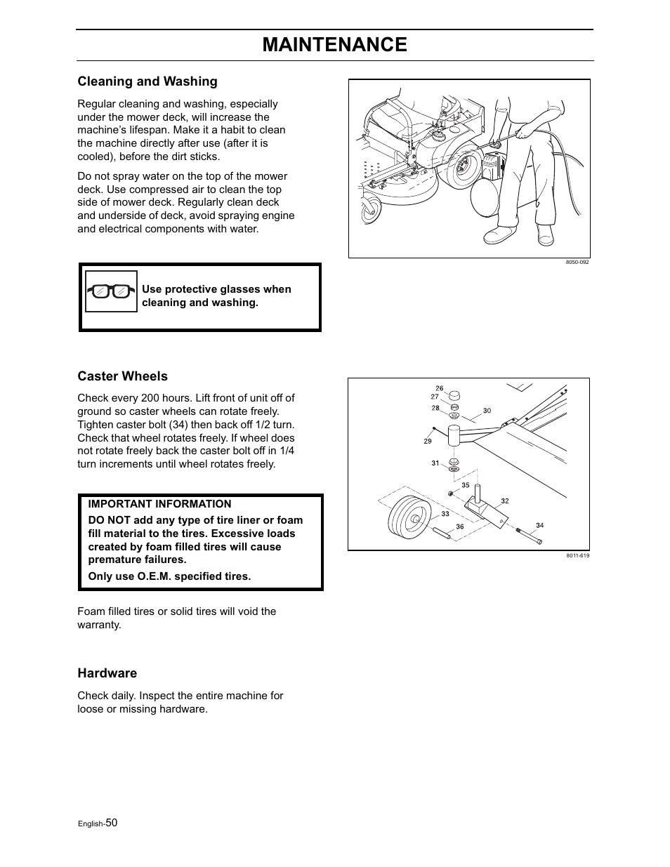 Lubrication, Maintenance | Yazoo/Kees ZVKH61273  EN User Manual | Page 52 / 84