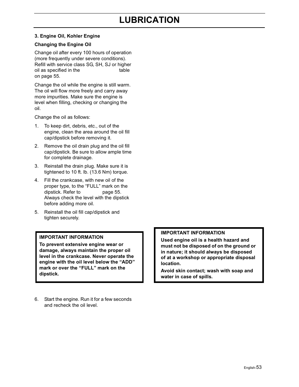 Lubrication | Yazoo/Kees ZVKH61273  EN User Manual | Page 55 / 84